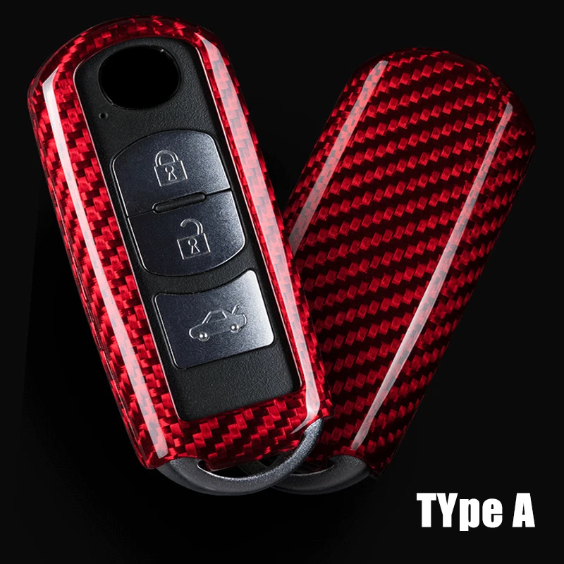 Funda Carcasa Llavero Coche Fibra Carbono Para Mazda 2 3 5 6 CX3 CX5 CX7 CX9 MX5 Miata Foto 3 de 4