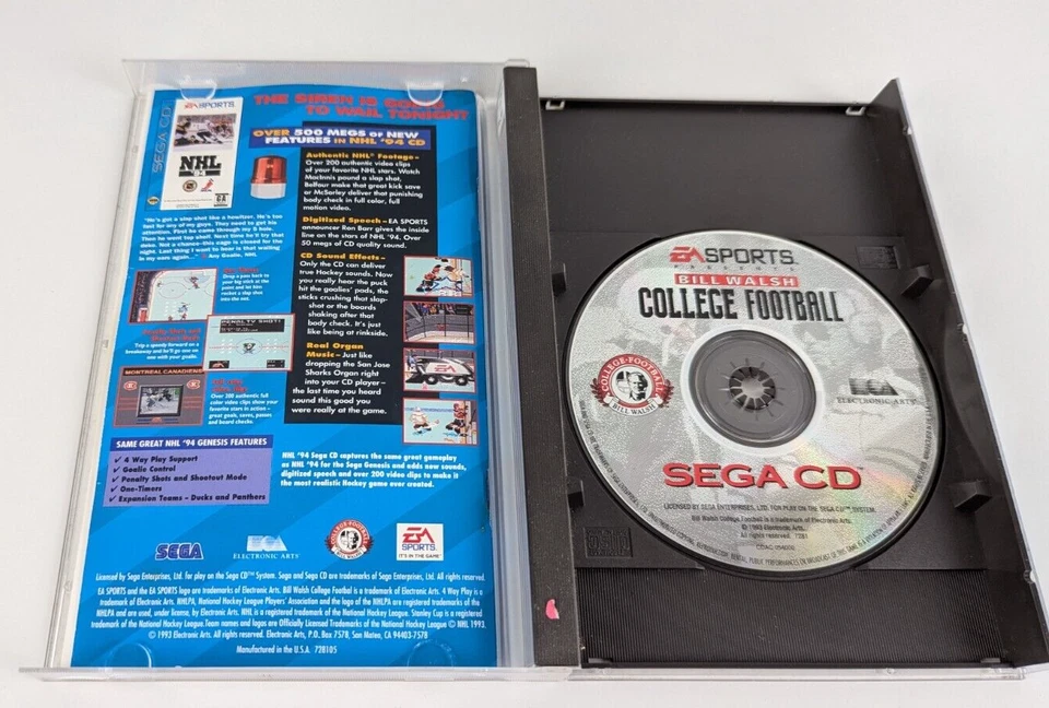 Bill Walsh College Football Sega CD EA 1993 Complete - Image 3 of 3
