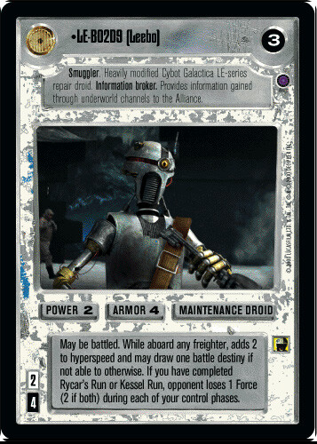 SWCCG Ref II LE-B02D9 (Leebo) NM Star Wars CCG Reflections 2 | eBay