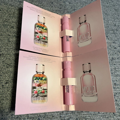 Lot 2 x Dsquared 2 Wood Pour Femme Eau De Toilette Women Sample Spray .03oz/ 1mL