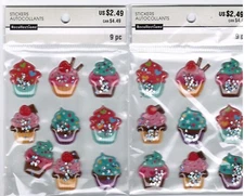 CUPCAKES Puffy Confetti 2 New Packs Scrapbook Dimensional Stickers!