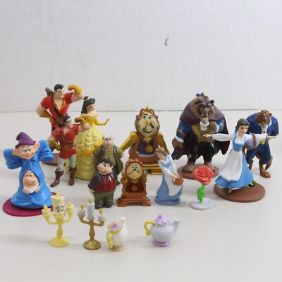 Disney Beauty and the Beast Lot of 16 PVC Figures Toys PRE-OWNED