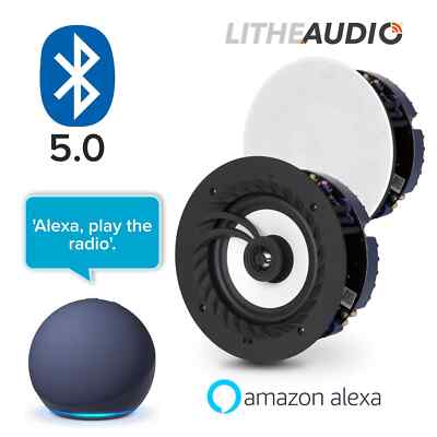Lithe Audio Bathroom Bluetooth Ceiling Speakers (Pair) Echo