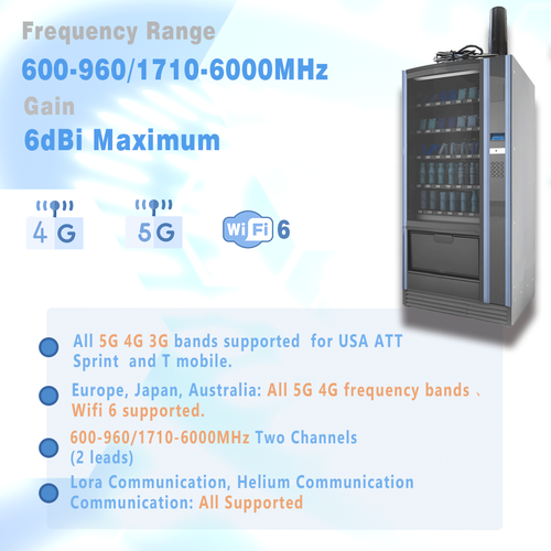 Cellular Antenna 5G 4G LTE WiFi 6 Magnet Mount SMA 600-6000MHz TS9 RPSMA adapter - Picture 6 of 13
