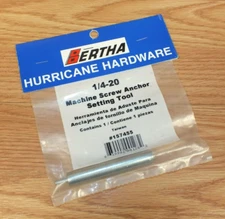 Bertha Hurricane Hardware 1/4-20 Machine Screw Anchor Setting Tool Only