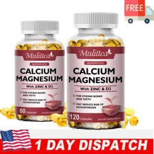Organic Calcium, Magnesium & Zinc Plus Vitamin D3 Support Bone,Muscle Health