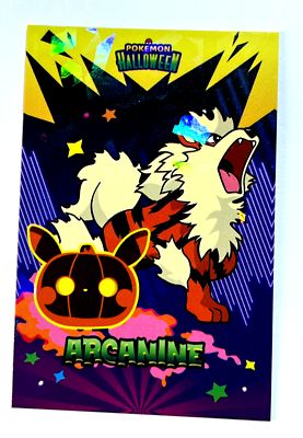 pokemon halloween cards 2024 value 2024 POKEMON DATABASE Halloween Card #140 ARCANINE Peru Edition Foil