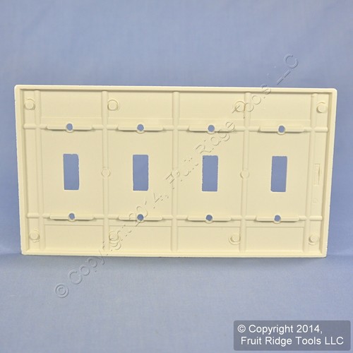 New Leviton Light Almond 4-Gang Toggle Switch Cover Wall Plate Switchplate 78012 - 第 3/5 張圖片