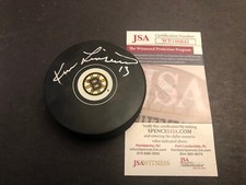 JSA Ken Linseman Autographed Boston Bruins Signed Puck w/ Free Puck Holder 841
