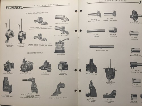 Vintage Foster Machine Co Katalog Nr. 7 Schrauben Maschine Drehmaschine ~1930 Werkzeug Elkhart IN - Bild 5 von 6