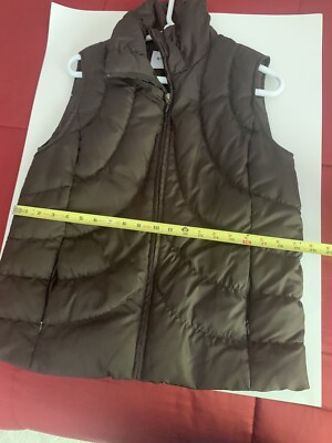 Nine West Womens Down Vest Size M Brown Feather Puffer