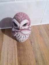 teviotdale pottery owl ornament 1980s handmade cute decor 10cm tall birds 