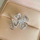 Gold Diamonds Rings 7# Bvlgari Fiorever Everlasting Collection White