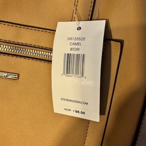 Neu mit Etikett Steve Madden BTori große Beuteltasche camel 2-teiliges Set veganes Leder Tiktok Viral Tasche - Bild 3 von 9