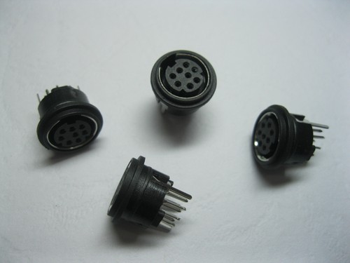 10 Stck. Mini 8 Pin Kreisförmige Leiterplatte Halterung DIN Buchse Stecker Druckknopf und Schloss Vertikal - Bild 2 von 6