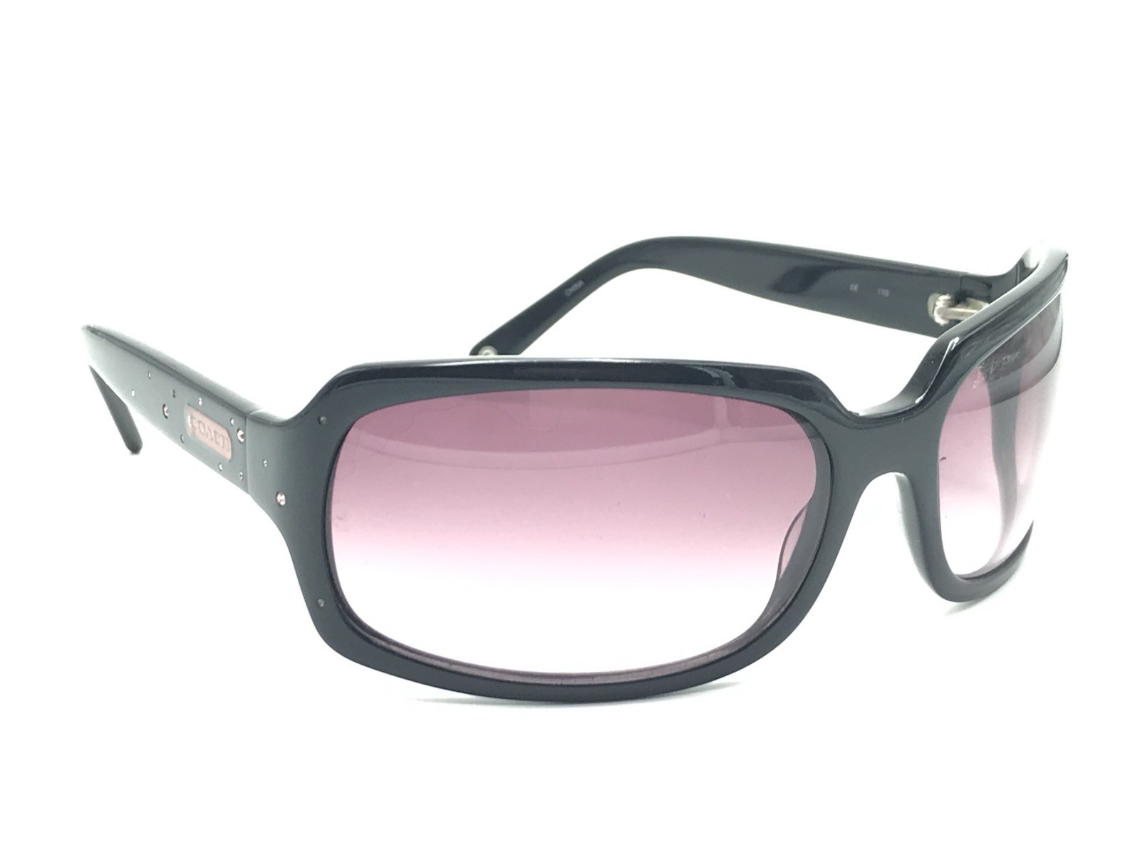 COACH SAMANTHA Black Rectangular Wrap Sunglasses … - image 1