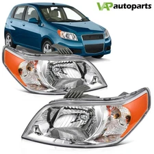 For 2007-2011 Chevy Aveo Sedan 2007-2009 Pontiac Wave Headlights Assembly Pair