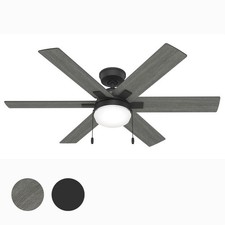 Hunter Fan 52 inch Matte Black Indoor Ceiling fan with Light and Pull Chain
