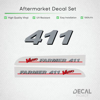 Fendt Farmer 411 Vario Decal Kit - Early 400 Series Hood Restoration Graphics