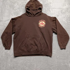 Cowboy Hardware Brewing Buck You Cowboy Beer Graphic Sweatshirt Hoodie Brown XL