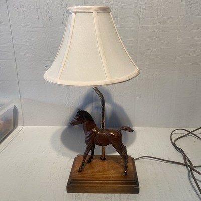 Vintage Breyer Ranch Craft Woodgrain family Arabian Foal Lamp Working Condition