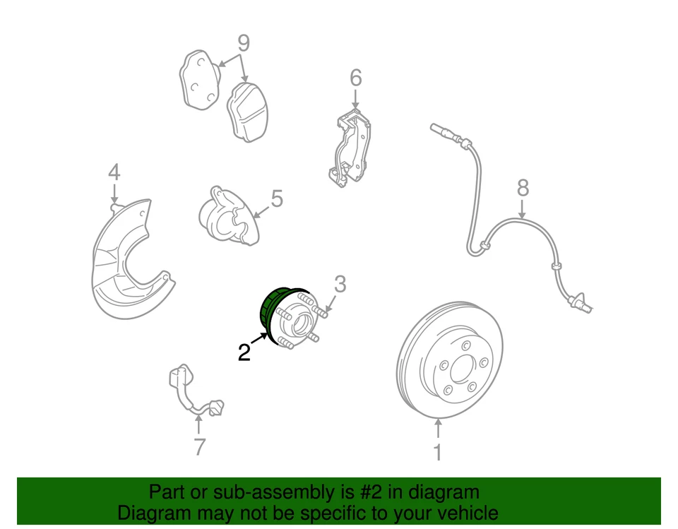 Cubo e rolamento Ford genuínos F8AZ-1104-AA - Imagem 2 de 4