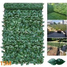 15M Artificial Hedge Roll Fake Ivy Leaf Garden Fence Privacy Screening Trellis