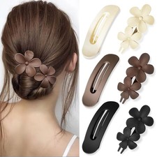 6 Pcs Flat Hair Clips, 2 Styles Claw Clips for Thick Thin Hair,Flower Hair Cl...