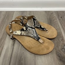 Vionic Sandals Womens 8 Kirra Black  White Snakeskin Print Orthopedic Backstrap