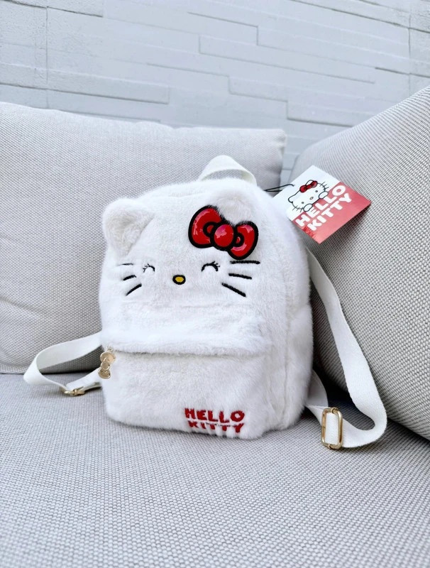 Zaino piccolo hello kitty felpato nuovo con cartellino bianco primark  soffice