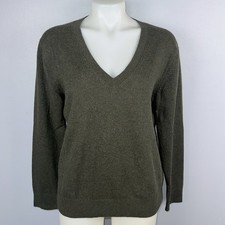Vince Cashmere Sweater Women s M Dark Green Weekend V-Neck