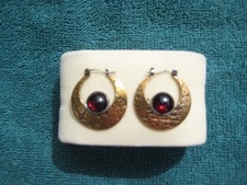 Indianer Navajo Damen Kupfer und roter Stein Ohrringe