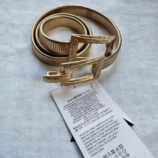New Zara Gold Metal Stretch Belt Size 32 4736/256