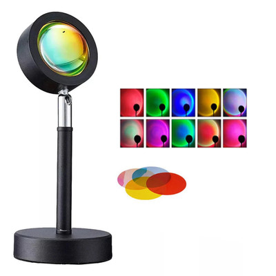 16 Colors RGB Photography Sunset Lamp Led Usb Projector Night Light Remote Neon 