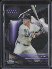2026 Topps Chrome Black BROOKS LEE Purple Wave Refractor /75 TWINS #129