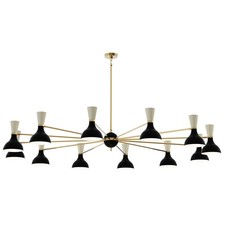 Robert Abbey Clare 12Lt Chandelier, Modern Brass/Black/Off White - OS12BN