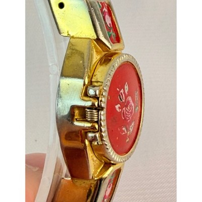 Vintage Geneve Quartz Swiss Made Secret Watch Floral Enamel  display picture 3