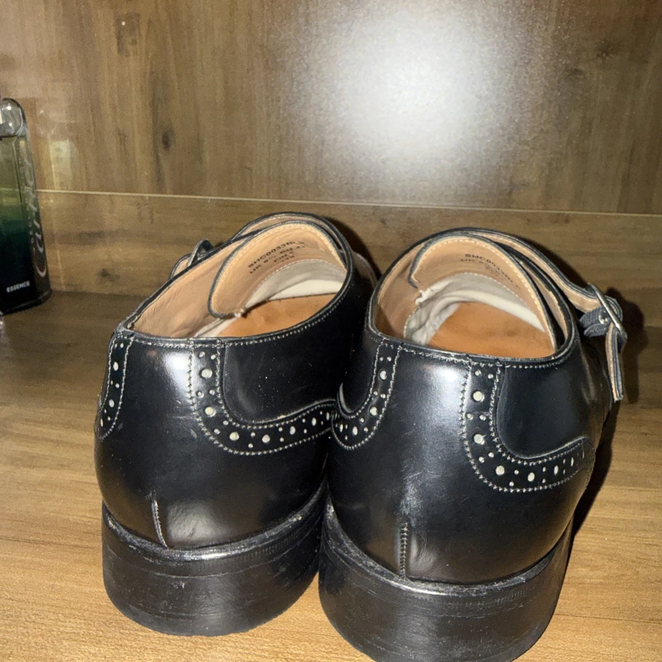ZAPATOS CHARLES TYRWHITT COMPTON CUERO NEGRO PUNTA DE ALA BROGUE MONJE CORREA Talla 9.5 Foto 3 de 4