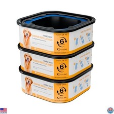 42FT Jumbo Dog Waste Disposal Bags - 3 Pack Refill for Pet Dogs, Odor Control