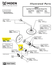 Moen 130152 Short Ring Escutcheon Kit for ExacTemp 3/4" Thermostatic Shower Trim