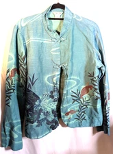 Citron Chinese fish graphic inspired jacket XL women's preowned