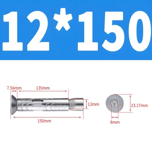 Heavy Duty Sleeve Anchor Expansion Bolt Allen Socket Countersunk Masonry M6-M12 - Picture 34 of 34