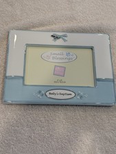 Russ Baby's Baptism Small Blessings Blue Baby Ceramic Photo Frame 4x6 New in Box