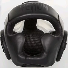 Venum Challenger 2.0 Skintex Leather MMA Training Headgear - Black