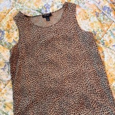 VTG cheetah print silk tank top