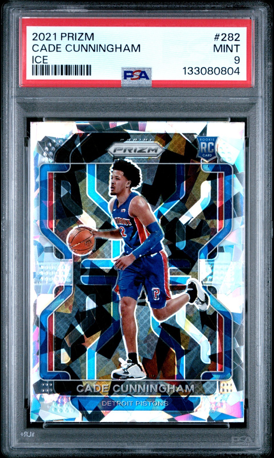 2021-22 Panini Prizm Rookie RC Cade Cunningham PSA 9 MINT #282 Cracked Ice PSA 9