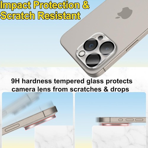 Für iPhone 16e 16 15 14 13 12 11 Pro Max Kamera Linse Hartglas Schutzglas - Bild 7 von 12