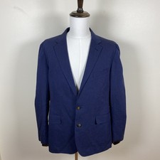 J. Crew Ludlow Mens Blue 42L Somelos Cotton Linen Unstructured Slim Sport Coat
