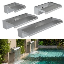 600mm Stainless Steel Waterfall Water Blade Cascade Koi Fish Pond - Back Inlet