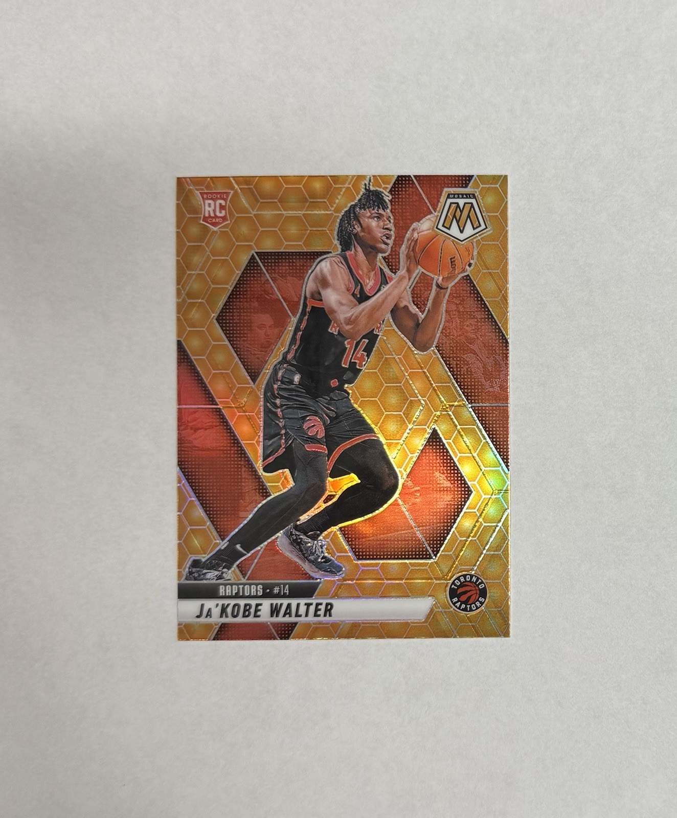 Ja’Kobe Walter 2024-25 Panini Mosaic #234 Honeycomb Prizm Rookie Raptors